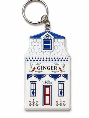 2/$25 Lenox Spice Village Inspired Ginger House Keychain with Key Ring